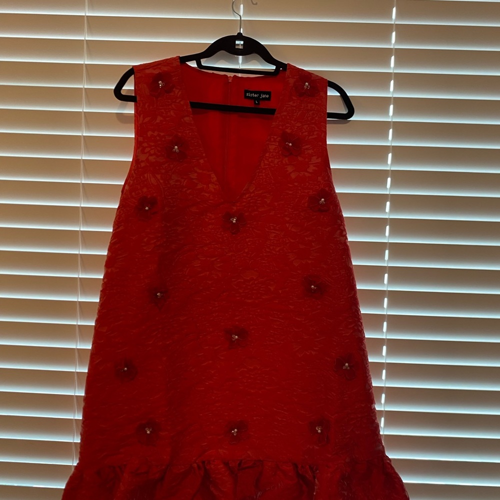 Sister Jane Red A-line Mini Dress V-neck Cocktail